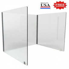 3 Sided Clear Thermoplastic Desktop Protection Screen 48"W x 24"D x 24"H